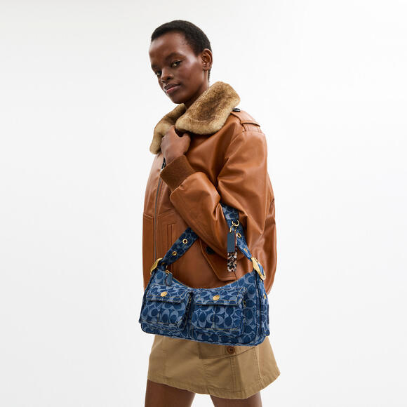 Coachtopia Cargo Shoulder Bag In Upcrafted Signature Denim - Picture 7 of 9